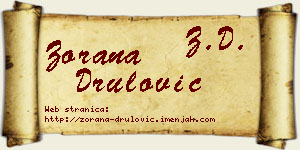 Zorana Drulović vizit kartica
